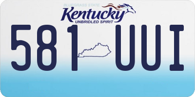 KY license plate 581UUI