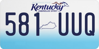 KY license plate 581UUQ