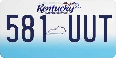 KY license plate 581UUT