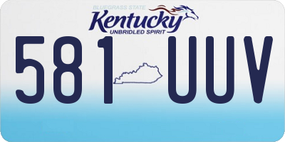 KY license plate 581UUV