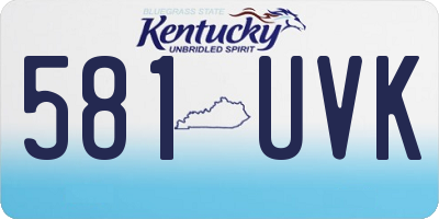 KY license plate 581UVK