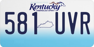 KY license plate 581UVR