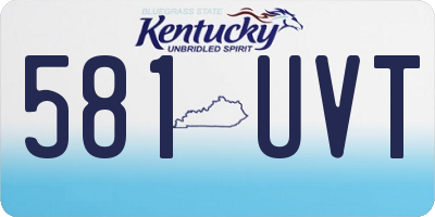 KY license plate 581UVT