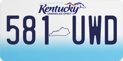 KY license plate 581UWD