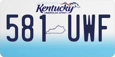 KY license plate 581UWF