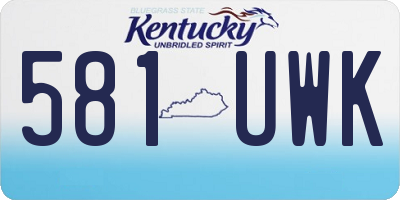 KY license plate 581UWK