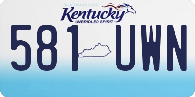 KY license plate 581UWN