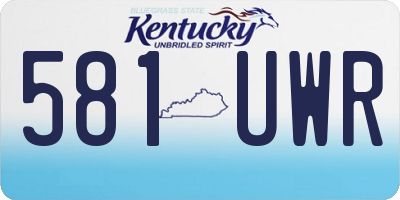KY license plate 581UWR