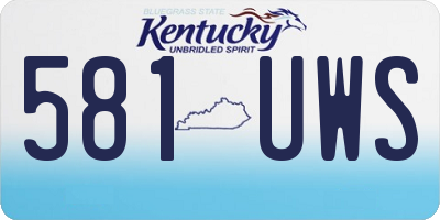 KY license plate 581UWS