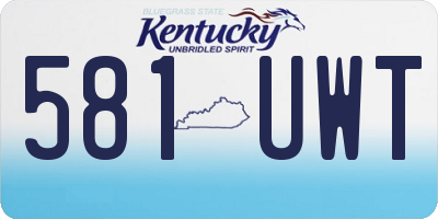 KY license plate 581UWT
