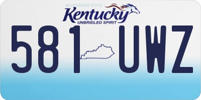 KY license plate 581UWZ