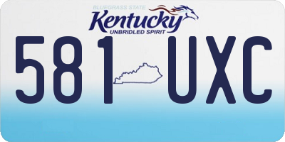 KY license plate 581UXC