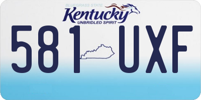 KY license plate 581UXF