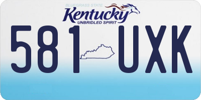 KY license plate 581UXK