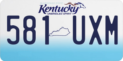 KY license plate 581UXM