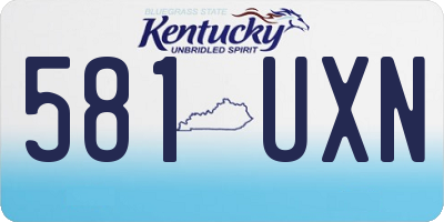KY license plate 581UXN