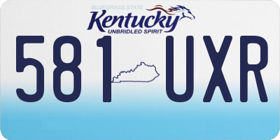 KY license plate 581UXR