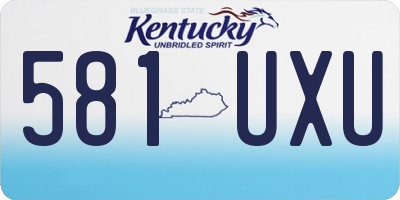 KY license plate 581UXU