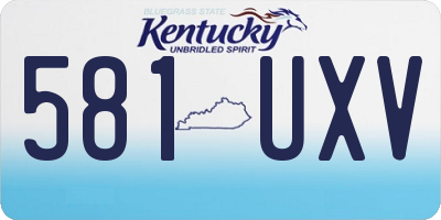KY license plate 581UXV