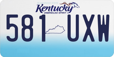 KY license plate 581UXW