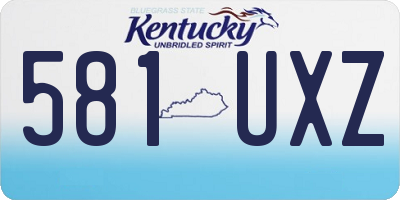 KY license plate 581UXZ