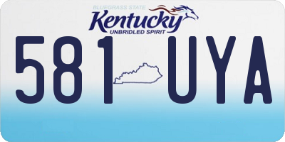 KY license plate 581UYA