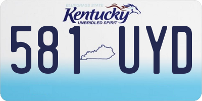 KY license plate 581UYD