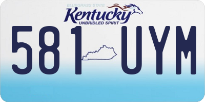 KY license plate 581UYM