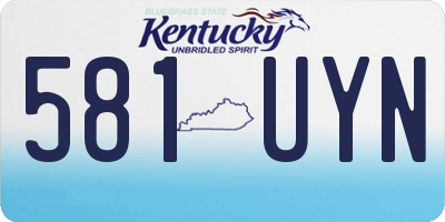 KY license plate 581UYN