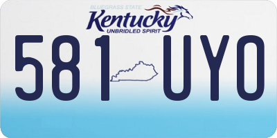 KY license plate 581UYO