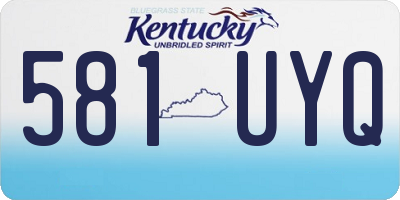 KY license plate 581UYQ