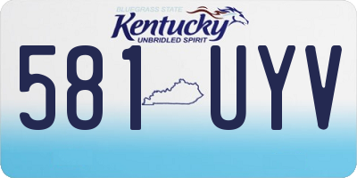 KY license plate 581UYV