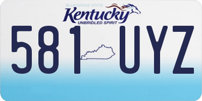 KY license plate 581UYZ