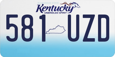 KY license plate 581UZD