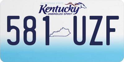 KY license plate 581UZF