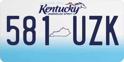 KY license plate 581UZK