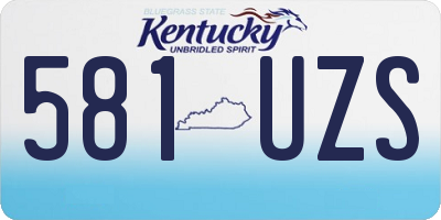 KY license plate 581UZS