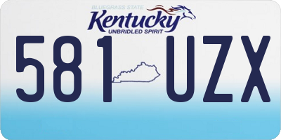KY license plate 581UZX