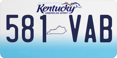 KY license plate 581VAB