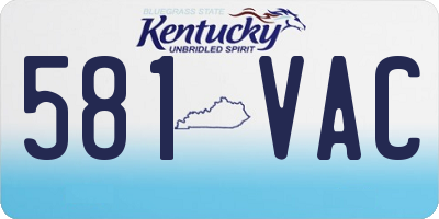 KY license plate 581VAC