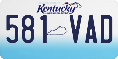 KY license plate 581VAD