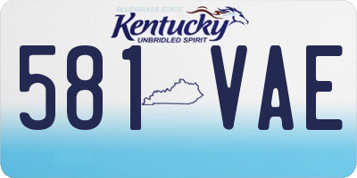 KY license plate 581VAE