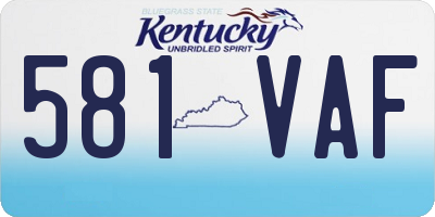 KY license plate 581VAF