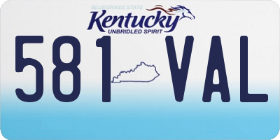 KY license plate 581VAL