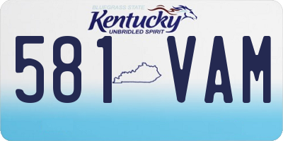 KY license plate 581VAM