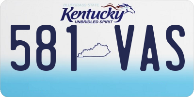 KY license plate 581VAS