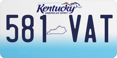 KY license plate 581VAT
