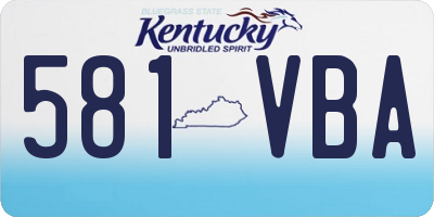 KY license plate 581VBA