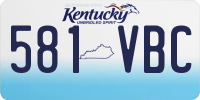 KY license plate 581VBC