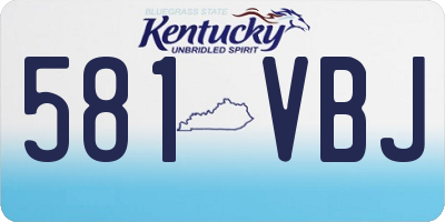 KY license plate 581VBJ